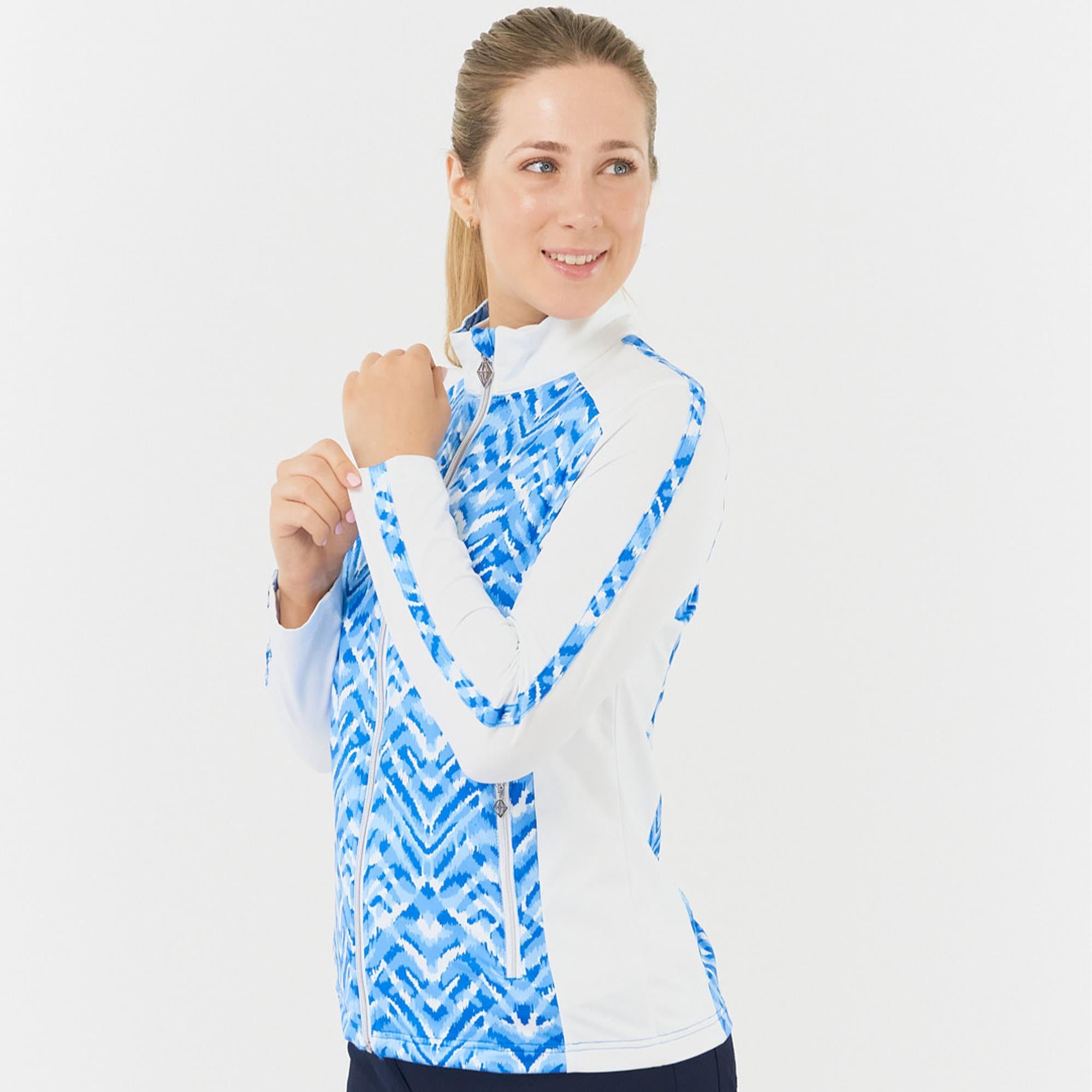Pure Golf Gia Summer Weight Ladies Golf Jacket Santorini Skies